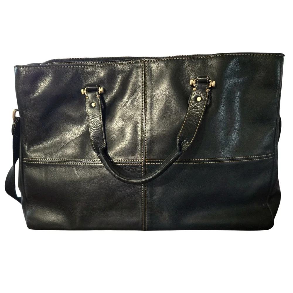 Liz Claiborne NYC Classic Chic NWOT BROWN Leather Crossbody Luxury Work Tote